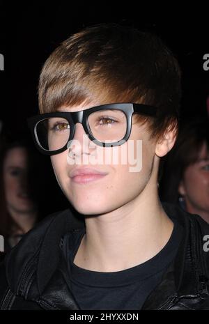 Justin Bieber alla prima di 'Megamind' tenuta al Mann's Chinese Theatre di Los Angeles, USA. Foto Stock