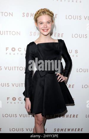 Elle Fanning alla prima 'Domewhere' tenuta all'Arclight Theatre di Los Angeles, USA. Foto Stock