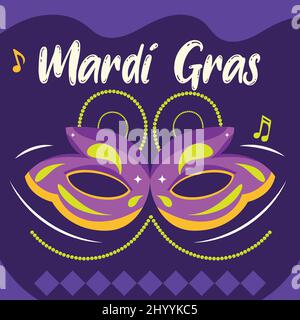 Colorato Mardi gras poster carnevale maschera Vector Illustrazione Vettoriale