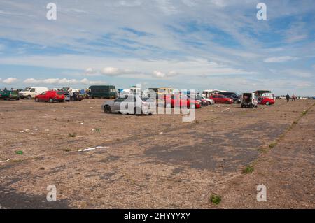 Illegale Rave, Dale Airfield, maggio 2010, Pembrokeshire, Galles, Regno Unito, Europa Foto Stock
