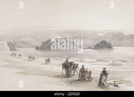 Isola di Graia, Golfo di Akabah. David Roberts (Scozia, Stockbridge, 1796-1864). Scozia, 1844. Stampe; litografie. Litografia Foto Stock