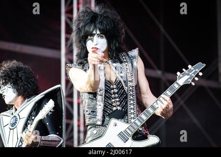 Paul Stanley della rock band Kiss ha tenuto un concerto dal vivo al festival Tons of Rock di Oslo il 27 giugno 2019 Foto Stock