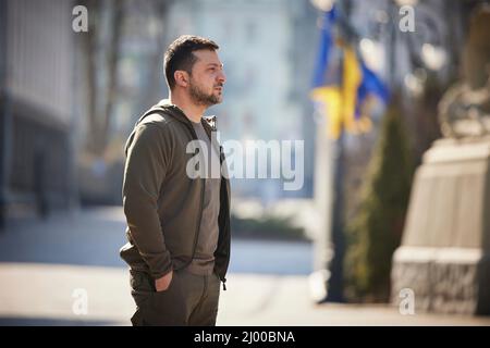 Kiev, Ucraina. 14th Mar 2022. Il presidente ucraino Volodymyr Zelenskyy celebra la Giornata del Volontariato con un messaggio di unità per il popolo ucraino, 14 marzo 2022 a Kiev, Ucraina. Credit: Ukraine Presidency/Ukraine Presidency/Alamy Live News Foto Stock