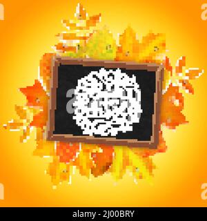 Poster di ritorno alla scuola con scritte disegnate a mano, illustrazione vettoriale Illustrazione Vettoriale