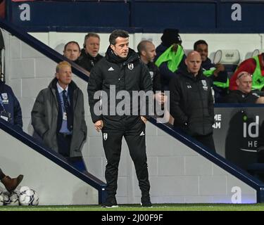 West Bromwich, Regno Unito. 15th Mar 2022. Marco Silva manager di Fulham durante il gioco Credit: News Images /Alamy Live News Foto Stock