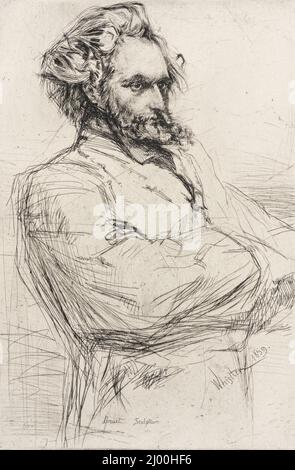 Drouet. James Abbott McNeill Whistler (Stati Uniti, 1834-1903). Stati Uniti, 1859. Stampe; incisioni. Incisione e punto secco, con cancellazione del punto secco Foto Stock