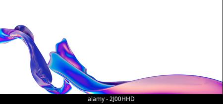 3D illustrazione di forme colorate intrecciate in movimento Foto Stock
