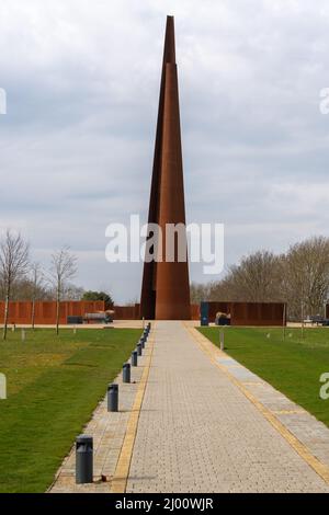 Comando del bombardiere, Lincoln, sito arboreto, comando del bombardiere, memoriale, Memoria Nazionale, Lincolnshire, RAF bombardiere contea, area salotto, guglia monumento Foto Stock