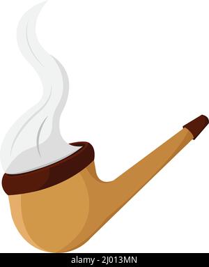 Isolato tabacco di legno fumo tubo icona Vector Illustrazione Vettoriale