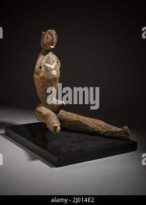 Figura maschio. Papua Nuova Guinea, provincia del Golfo, Lower Fly River, nessuna data. Scultura. Legno Foto Stock