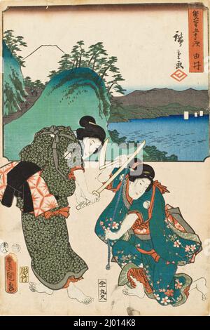 Yui. Utagawa Kunisada (Toyokuni III) (Giappone, Edo, 1786-1865)Utagawa Hiroshige (Giappone, Edo, 1797-1858). Giappone, 1854, 8th mesi. Stampe; blocchi di legno. Stampa a blocchi di legno a colori Foto Stock