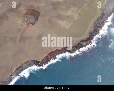 Cratere vulcanico in Islanda. Foto Stock