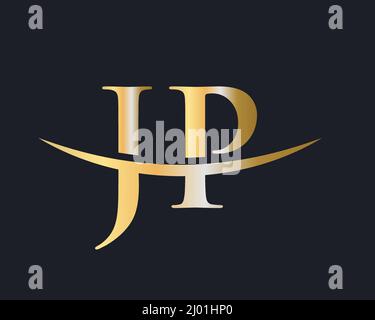 Lettera iniziale del monogramma JP Logo Design Vector. Modello di progettazione logo JP Illustrazione Vettoriale