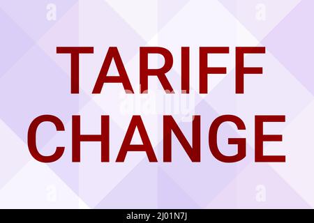 Didascalia di testo che presenta la modifica tariffaria. Foto concettuale Emendamento delle tasse di esportazione di importazione per beni e servizi linea sfondi illustrati con Foto Stock