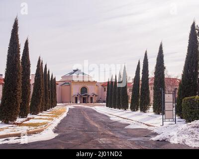 Tulsa, FEB 26 2022 - Vista esterna dell'edificio principale del Philbrook Museum of Art Foto Stock