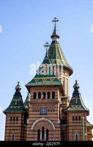 La Cattedrale Ortodossa di Timisioara si trova nell'area centrale della città Foto Stock