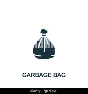 Icona Garbage Bag. Icona semplice monocromatica per modelli, web design e infografiche Illustrazione Vettoriale