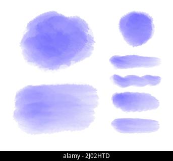 Vector Blush Purple acquerello macchie vernice stropke. Dipinto a mano su carta. Illustrazione Vettoriale