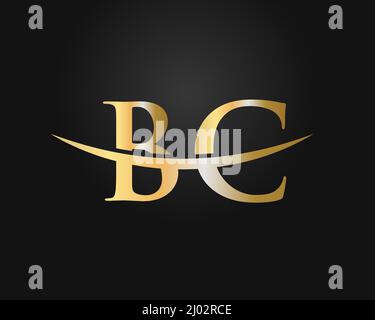 Lettera monogramma iniziale BC Logo Design Vector. Modello di progettazione del logo BC Illustrazione Vettoriale