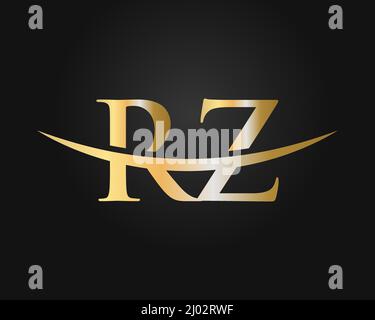 Lettera del monogramma iniziale RZ Logo Design Vector. Modello di progettazione logo RZ Illustrazione Vettoriale