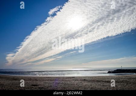 Spiaggia di Chatelaillon al tramonto sulla costa atlantica, Francia Foto Stock