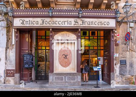 Antica Focacceria San Francesco, Palermo, Sicilia, Italia, Europa Foto Stock