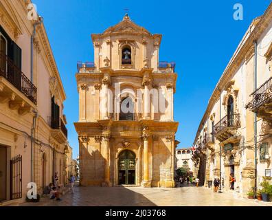 Chiesa di San Michele Arcangelo, Scicli, Val di noto, Patrimonio dell'Umanità dell'UNESCO, Ragusa, Sicilia, Italia, Europa Foto Stock