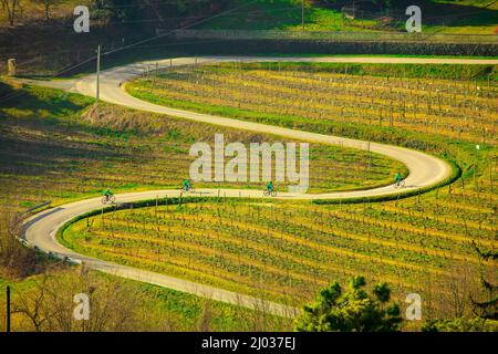 Il percorso panoramico, Canelli, Piemonte, Italia, Europa Foto Stock