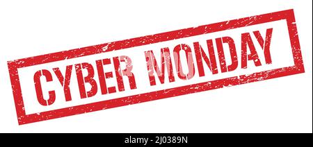 CYBER MONDAY rosso grungy rettangolo segno timbro. Foto Stock