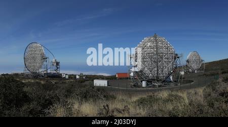 I MAGICI telescopi dell'Osservatorio Roque de los Muchachos Foto Stock