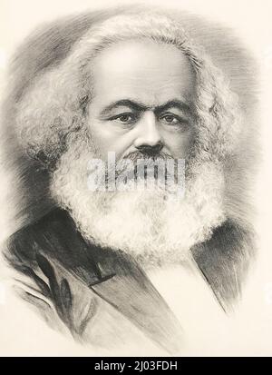 Ritratto di Karl Marx. Foto Stock