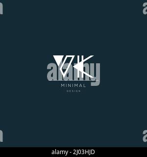 Modello di design del logo VK per le lettere aziendali. Illustrazione Vettoriale