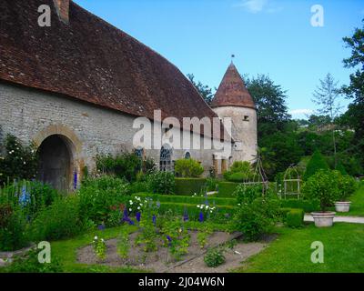 Castello storico e giardini a Cormatin, Borgogna Francia Foto Stock