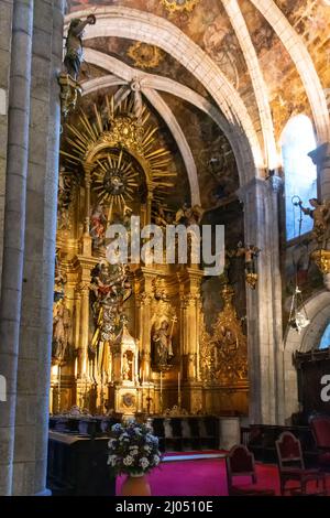 Bóveda del transetto de la Catedral de Mondoñedo Foto Stock