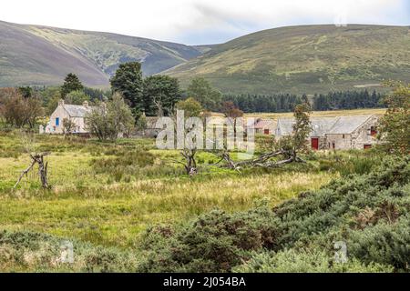 Il Seminario cattolico romano segreto di 18th secolo di Scalan e del Mulino Sud nel Braes di Glenlivet vicino Tomintoul, Moray, Scozia Regno Unito. Foto Stock