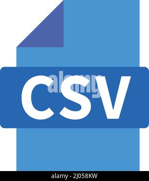 Icona file CSV moderno. File necessari per l'importazione e l'esportazione. Vettore modificabile. Illustrazione Vettoriale