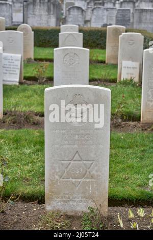 Soldati ebrei WW2 tombe est prosciutto ebraico cimitero Foto Stock