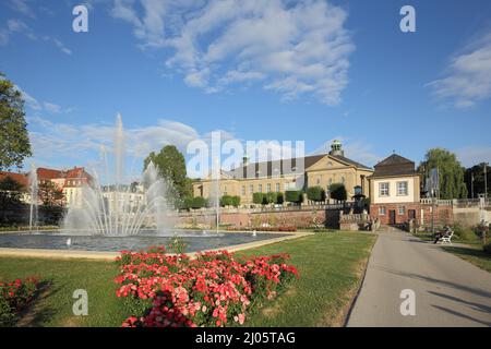 Rosenpark e Regentenbau a Bad Kissingen, Baviera, Germania Foto Stock