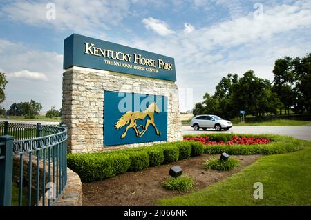 Entrata anteriore per il Kentucky Horse Park in Lexington Kentucky KY Foto Stock