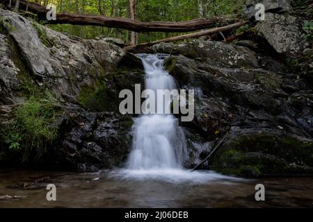 Veloce discesa prima delle Upper Doyles River Falls nel Parco Nazionale di Shenandoah Foto Stock