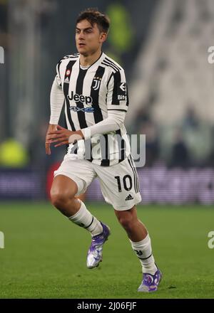 Torino, 16th marzo 2022. Paulo Dybala della Juventus durante la partita della UEFA Champions League allo Stadio Allianz di Torino. Il credito d'immagine dovrebbe essere: Jonathan Moscrop / Sportimage Foto Stock