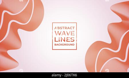 Onda astratta linea Design di sfondo Vettore, rosso arancio, Arancio sanguigno, autunno, estate, di colore oro scuro Illustrazione Vettoriale