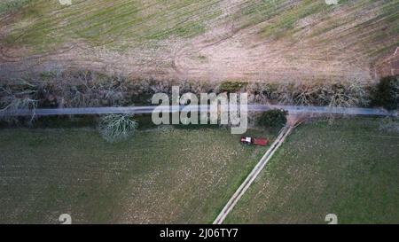 Vista dall'alto di una massiccia autostrada Foto Stock