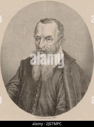 Ritratto del compositore Adam Gumpelzhaimer (1559-1625). Museo: COLLEZIONE PRIVATA. Autore: Heinrich Eduard von Winter. Foto Stock