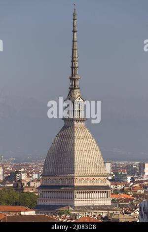 Mole Antonelliana da Monte dei Cappuccini, Torino, Italia. Foto Stock