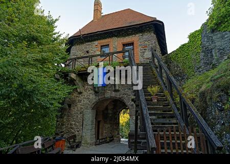 Burg, Visegrádi fellegvár, 13. Jahrhundert Foto Stock