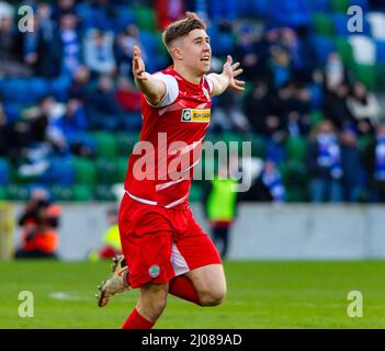 Cliftonville Vs Coleraine, finale della Coppa di Lega di Bet McLean, 13th marzo 2022 Foto Stock