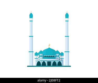 Moschea dettagliata con illustrazione della torre alta Illustrazione Vettoriale