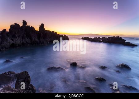 Playa Alcala, Tenerife tramonto drammatico Foto Stock
