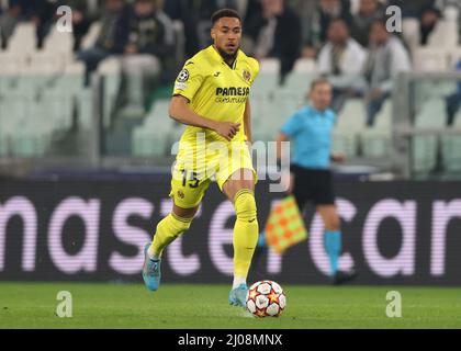 Torino, 16th marzo 2022. Araut Danjuma di Villarreal CF durante la partita UEFA Champions League allo Stadio Allianz di Torino. Il credito d'immagine dovrebbe essere: Jonathan Moscrop / Sportimage Credit: Sportimage/Alamy Live News Foto Stock